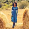 Bohemian Long Sleeve Dress: Vintage Style With Side