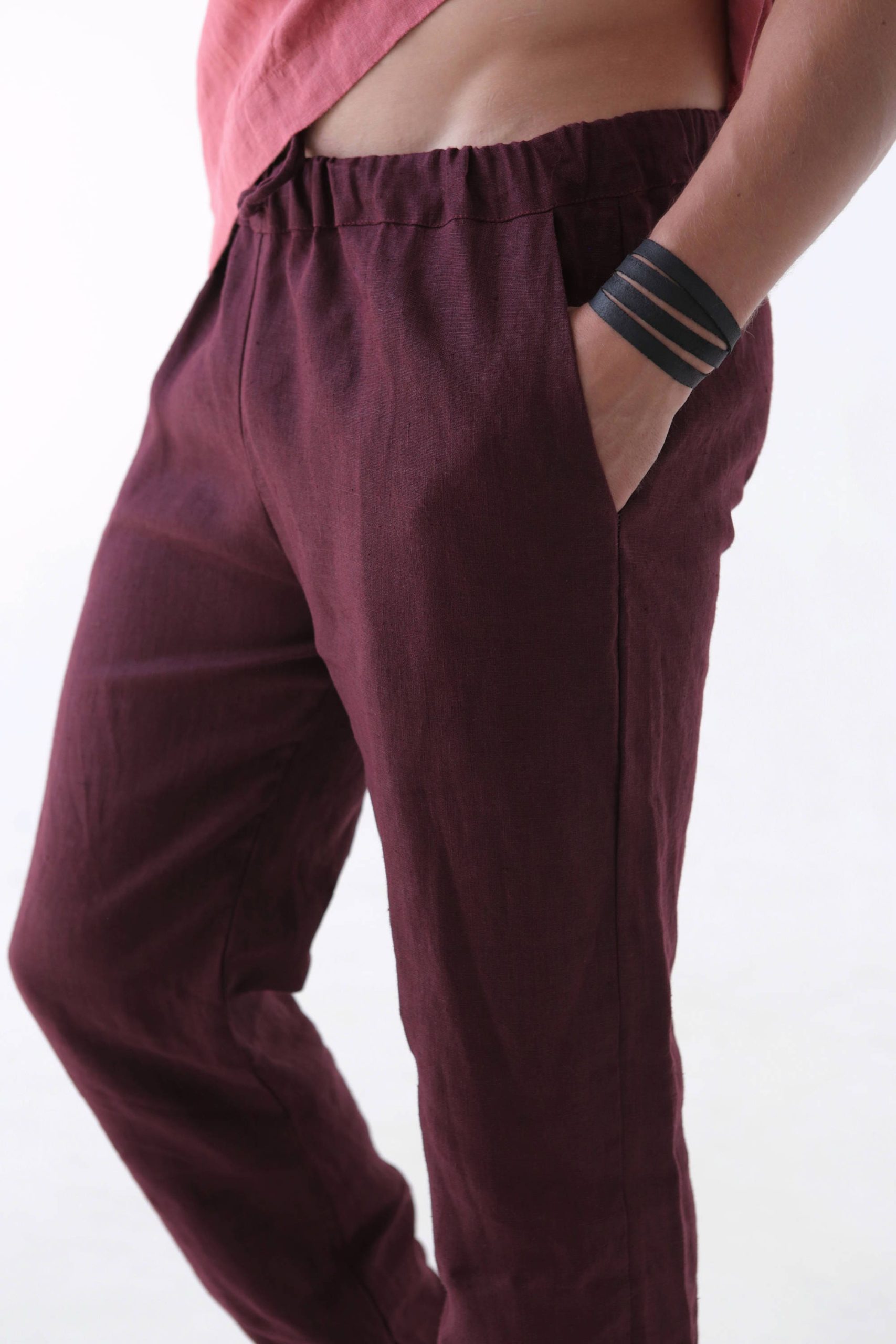Mens Linen Pants Lounge For Men Burgundy Trousers Mens Linen Pants Lounge For Men Burgundy Trousers
