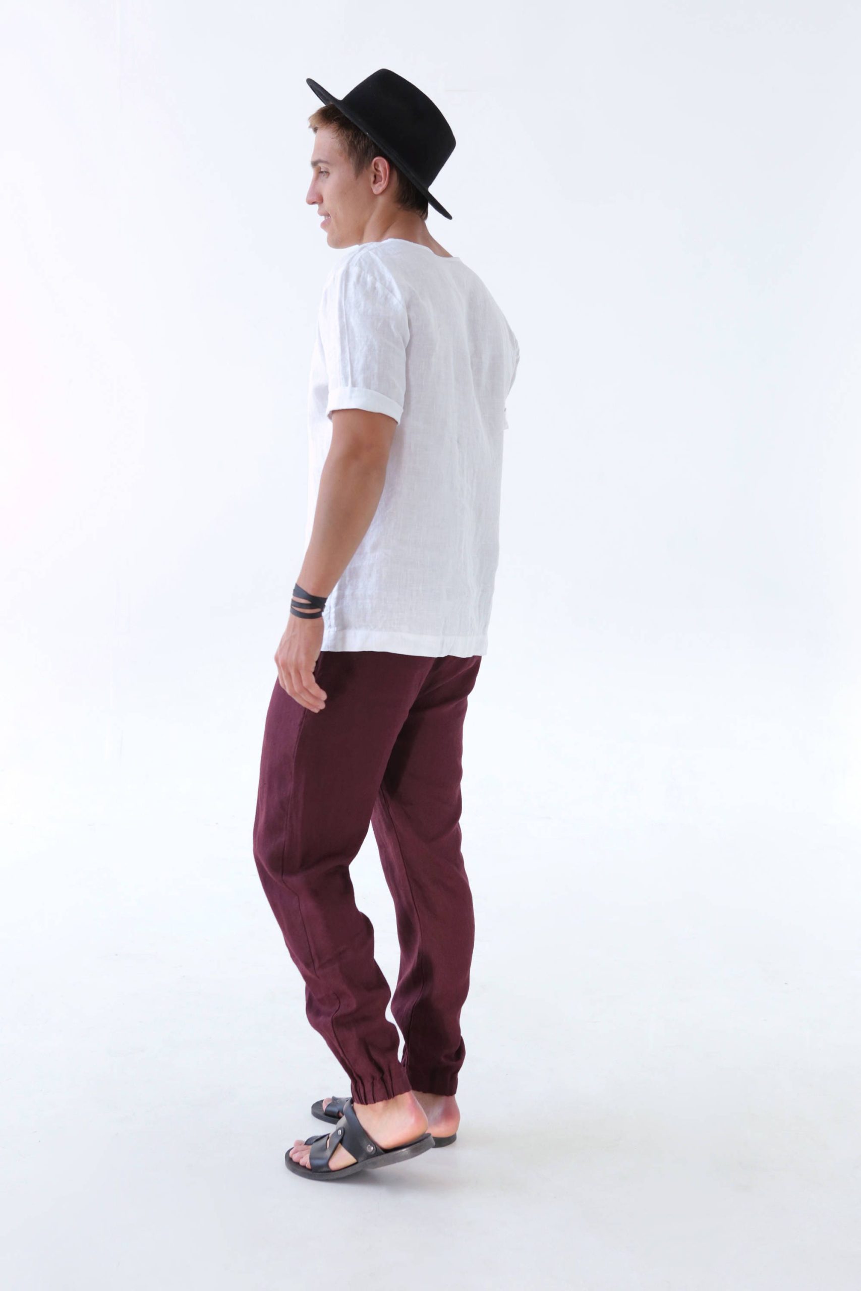 Mens Linen Pants Lounge For Men Burgundy Trousers Mens Linen Pants Lounge For Men Burgundy Trousers