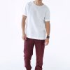Mens Linen Pants Lounge For Men Burgundy Trousers