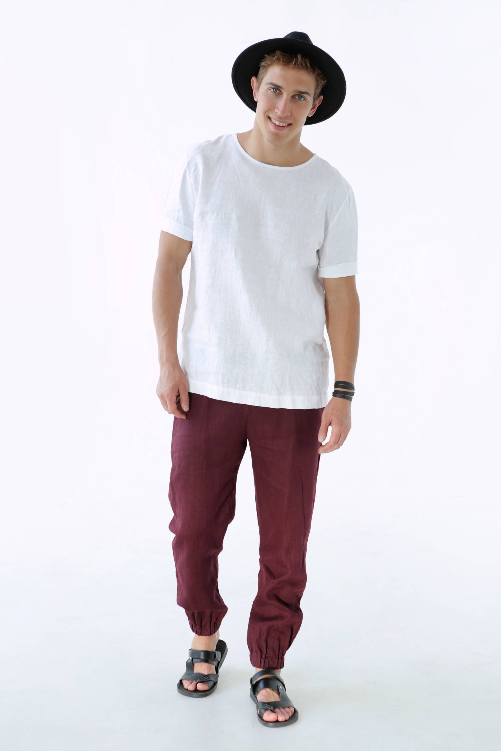 Mens Linen Pants Lounge For Men Burgundy Trousers Mens Linen Pants Lounge For Men Burgundy Trousers