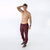 Mens Linen Pants Lounge For Men Burgundy Trousers