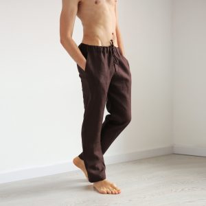 Linen Pants For Men Lounge Trousers Natural Flax