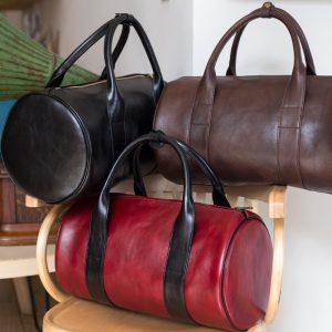 Luxury Red Duffle Bag With Leather Lining Inside