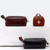 Horween Black Chromexcel Leather Dopp Kit Bag /