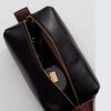 Horween Black Chromexcel Leather Dopp Kit Bag /