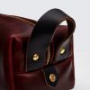 Leather Dopp Kit Bag In Horween Burgundy Chromexcel
