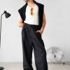 Wide Mens Linen Palazzo Pants With Pleats High