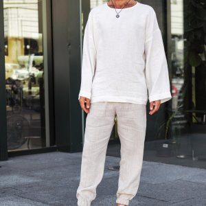 Linen Pants For Men Lounge Trousers Mans Organic