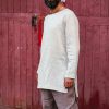 Linen T Shirt With Side Slits Men's Basic