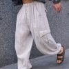 Harem Linen Pants For Men Lounge Beige Trousers