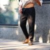Black Linen Pants Lounge Pajama Trousers For Men