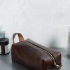 Horween Leather Dopp Kit Bag In Brown Chromexcel
