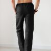 Black Linen Pants Lounge Pajama Trousers For Men