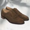 Handmade Brown Suede Oxford Wingtip Lace Up Shoes