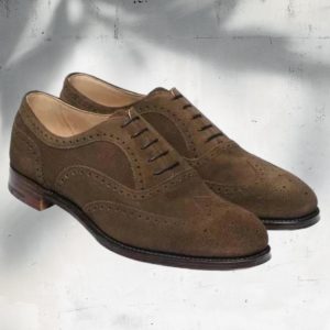 Handmade Brown Suede Oxford Wingtip Lace Up Shoes