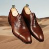 Handmade Brown Leather Oxford Shoes: Men's Formal Office
