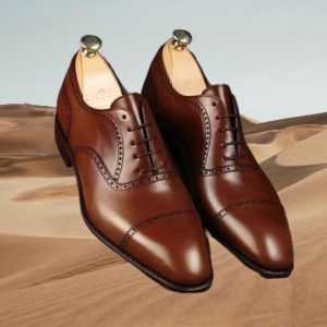 Handmade Brown Leather Oxford Shoes: Men's Formal Office