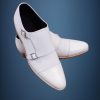 New Handmade Shoes White Wingtip Dress For Men